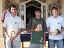 Nejlep hri DT Severovchod 2006 v kategorii dorostu: 1. Daniel Karnas (GCPA) - uprosted, 2. Jan Studen (GCG) - vpravo, 3. Jakub Dako (GCG)., Foto: David Jirk