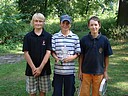 Nejlep hri v kategorii starch k do 14 let, zleva Albert Kritof (GCPAR), Ren Bae (GCHKR) a Jakub Bare (GCMBU)., Foto: David Jirk