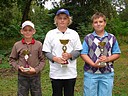 Nejlep hri kategorie mladch k, zleva Christian Hork (GC Star Boleslav), vtz Matj tpnek a Jan Bryka (oba GC Kuntick Hora)., Foto: David Jirk