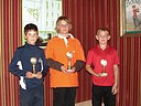 Vítězové turnaje, kategorie mladší žáci, zleva Daniel Bek (GCPDY), Matěj Štěpánek (GCKUH) a Christian Horák (GCSBO)., Foto: David Jirků