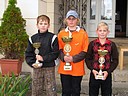 Nejlepší hráči DT Severovýchod 2009 v kategorii mladších žáků a žákyň, zleva Viktor Nekut (GCCSH), Matěj Štěpánek (GCKUH) a Christian Horák (GCSBO)., Foto: David Jirků